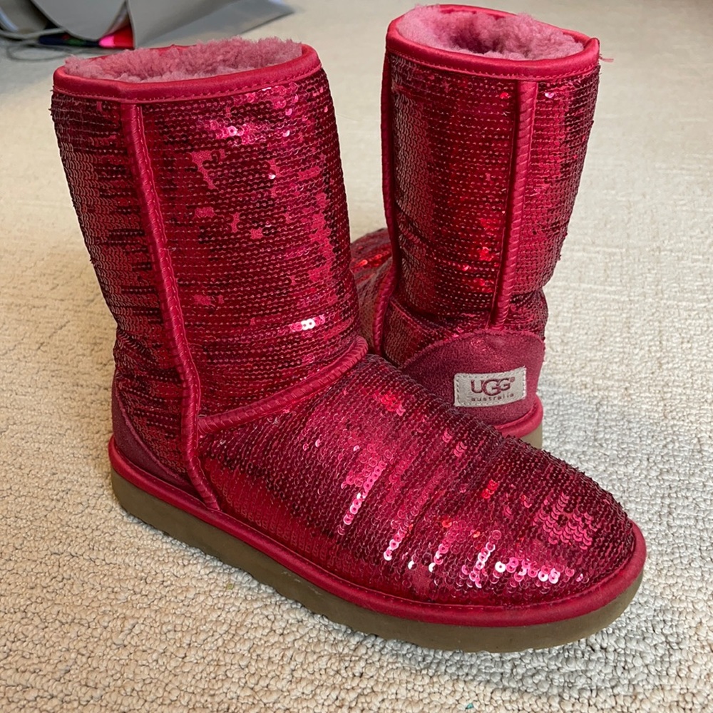 Red sparkly UGGS